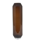 Vaas Hexagon Amber Brown Glass High